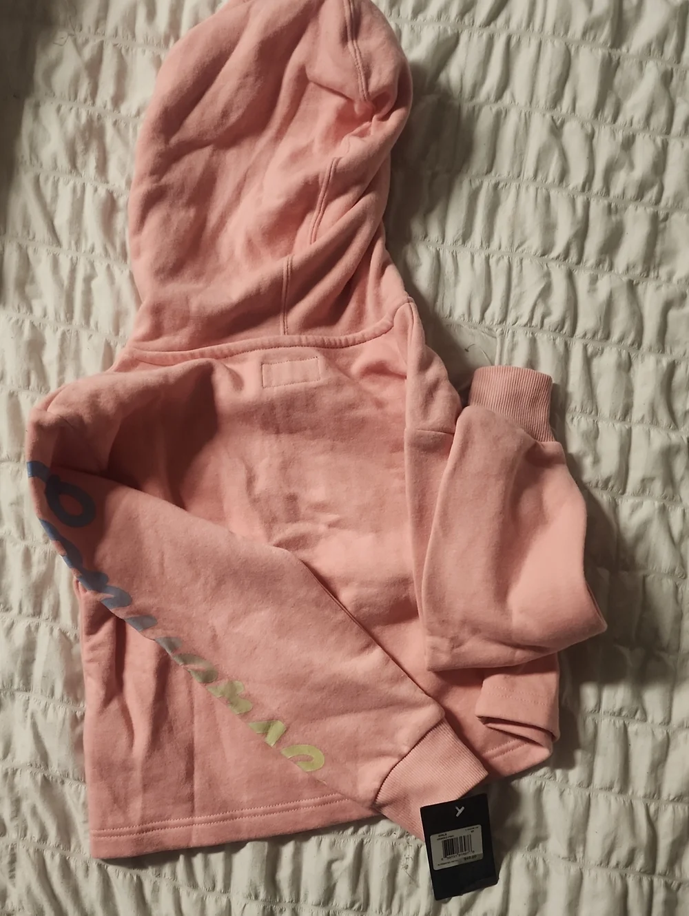 Converse Pink Girls' Hooded Sweatshirt with Shiny Logo